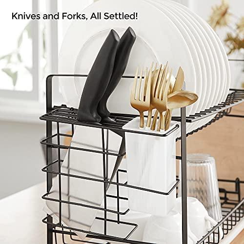 2-Tier Dish Rack Rust-Proof Black FredCo