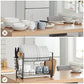2-Tier Dish Rack Rust-Proof Black FredCo