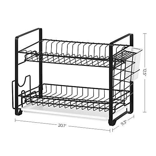 2-Tier Dish Rack Rust-Proof Black FredCo