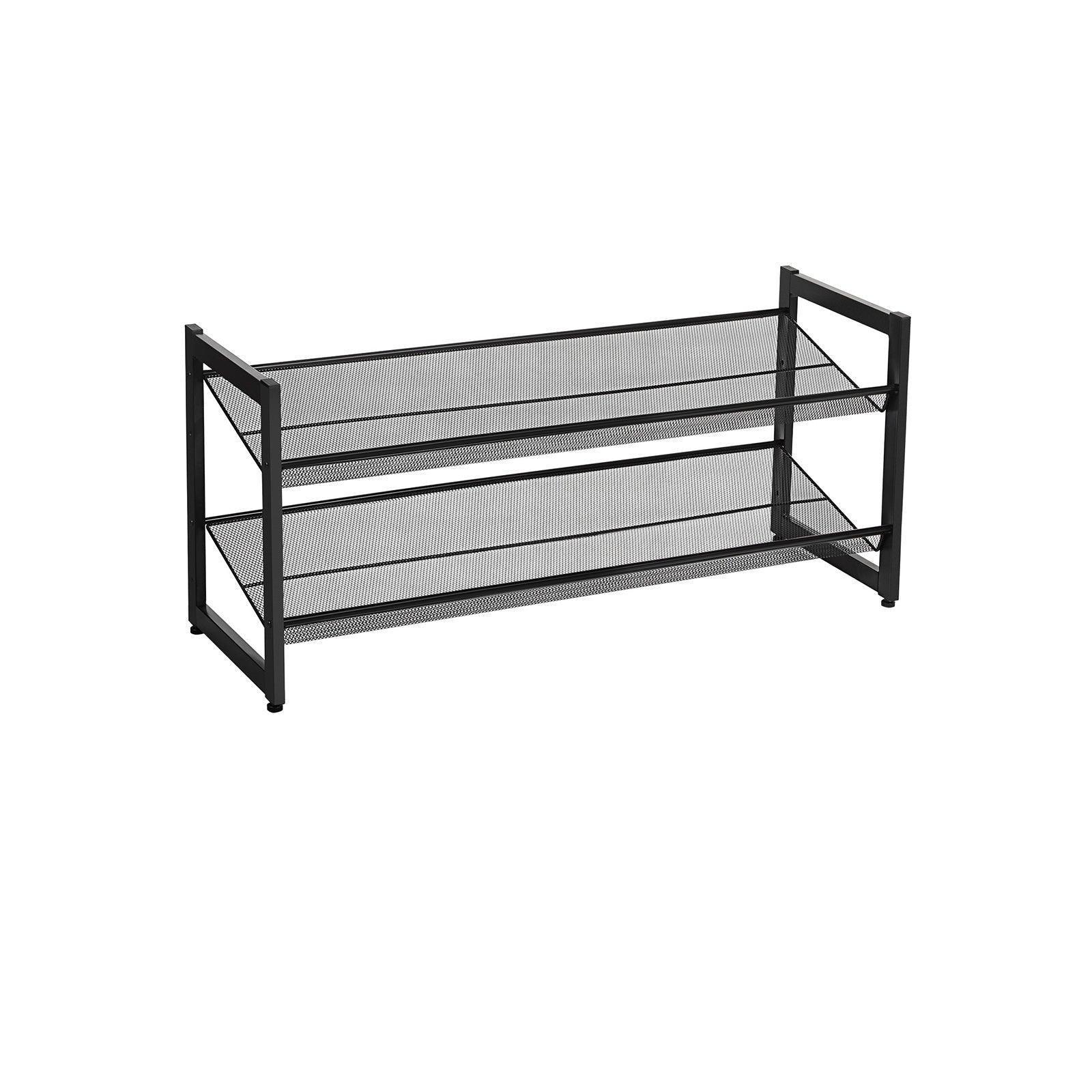 2-Tier Shoe Storage Rack with Adjustable Shelves, 8-10 Pairs FredCo