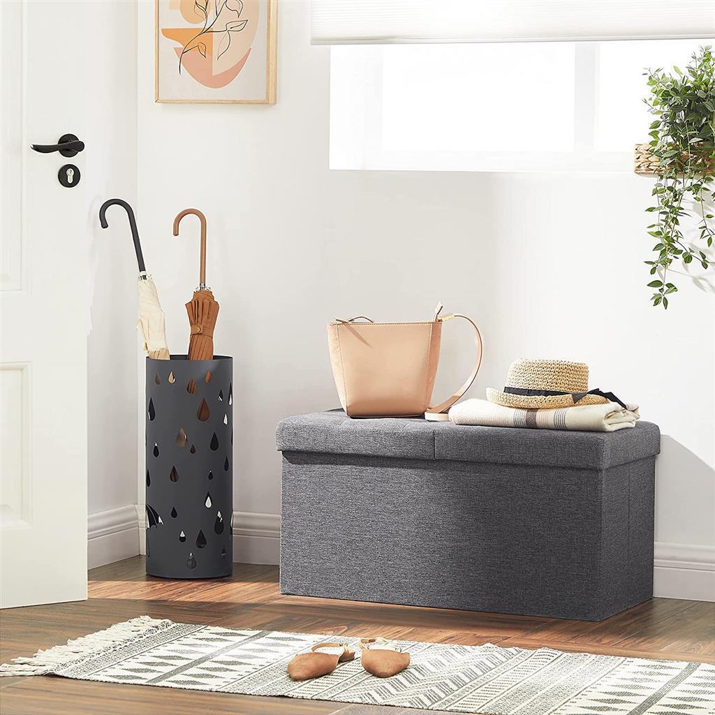 21.1-Gal Storage Ottoman Bench Dark Gray FredCo