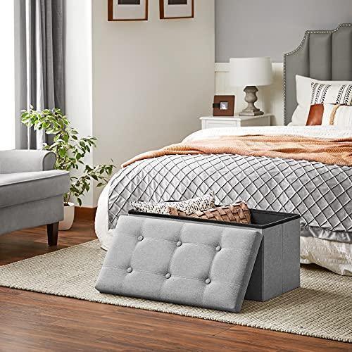 21 Gal Folding Chest Ottoman Grey FredCo