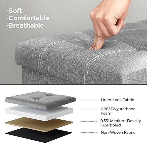 21 Gal Folding Chest Ottoman Grey FredCo