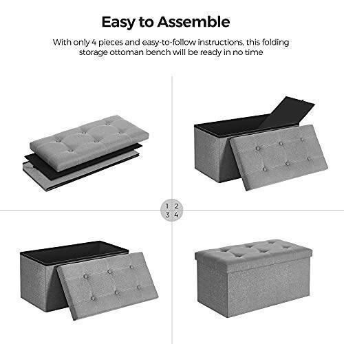21 Gal Folding Chest Ottoman Grey FredCo