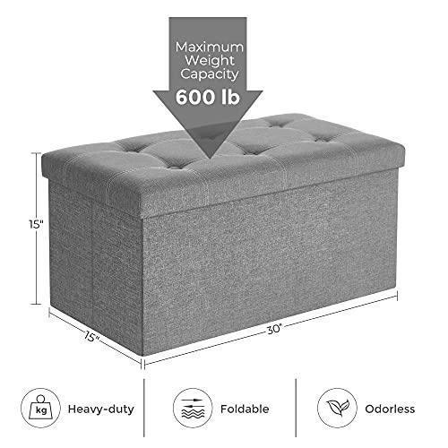 21 Gal Folding Chest Ottoman Grey FredCo
