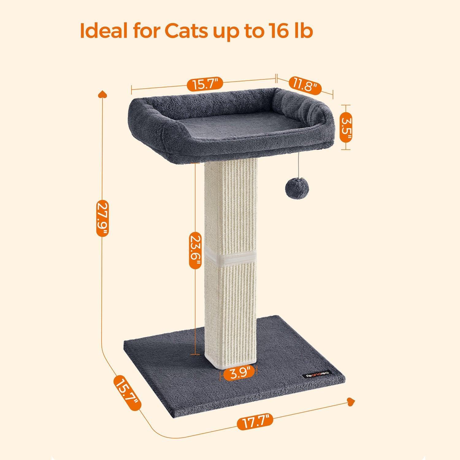27.9-Inch Cat Scratching Post Dark Gray FredCo