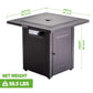 28in Propane Fire Pits Table, 50000 BTU Gas Square Outdoor Dinning FredCo