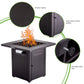 28in Propane Fire Pits Table, 50000 BTU Gas Square Outdoor Dinning FredCo