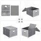 3 Fabric Storage Bins Set Gray FredCo