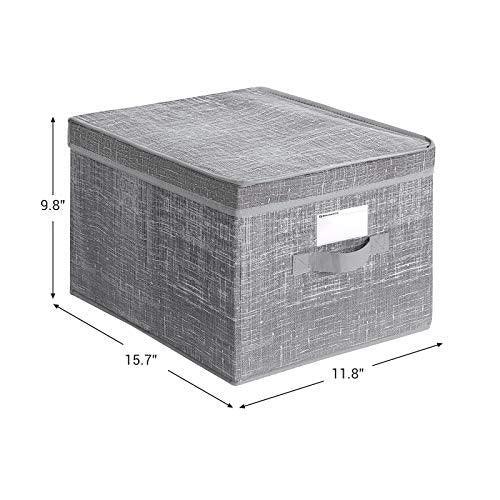 3 Fabric Storage Bins Set Gray FredCo