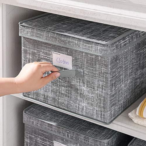 3 Fabric Storage Bins Set Gray FredCo