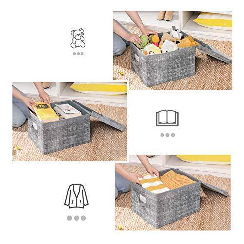 3 Fabric Storage Bins Set Gray FredCo