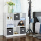 3 Fabric Storage Bins with Lids, Smoky Gray FredCo
