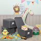 3 Fabric Storage Bins with Lids, Smoky Gray FredCo