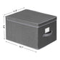 3 Fabric Storage Bins with Lids, Smoky Gray FredCo