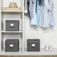 3 Fabric Storage Bins with Lids, Smoky Gray FredCo