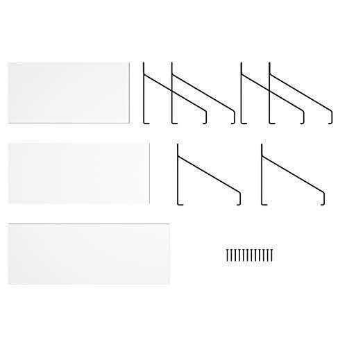 3 Floating Shelves Set, White and Black FredCo