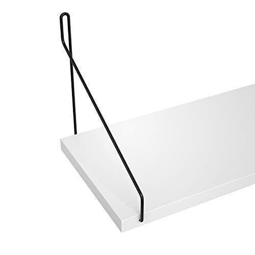 3 Floating Shelves Set, White and Black FredCo