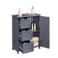 3 Large Drawers Floor Cabinet Gray FredCo