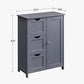 3 Large Drawers Floor Cabinet Gray FredCo