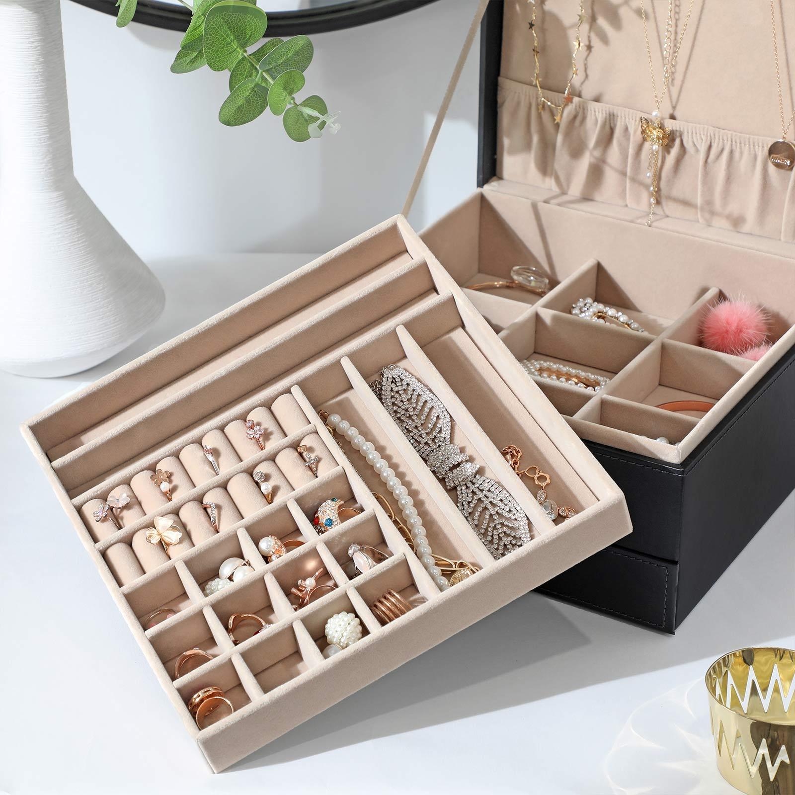3 Layers Jewelry Organizer with Removable Tray FredCo