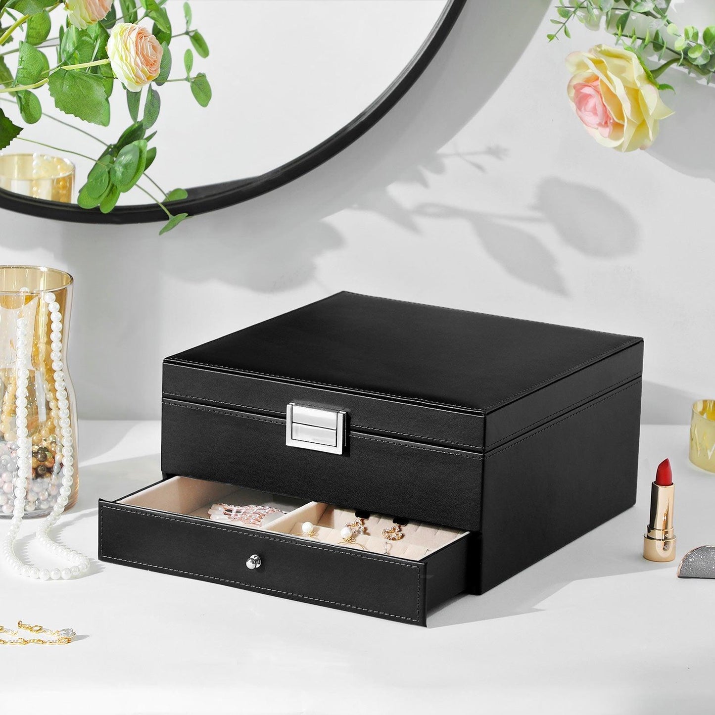 3 Layers Jewelry Organizer with Removable Tray FredCo