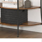3 Shelves Console Table Rustic Brown FredCo