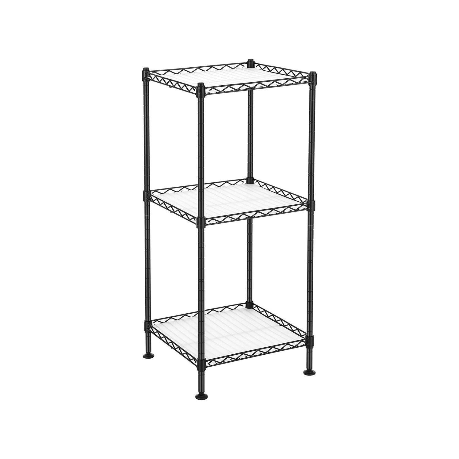 3-Tier Bathroom Shelf, Wire Black FredCo