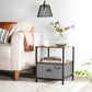 3-Tier Bedside Table with Drawer, End Table Black FredCo