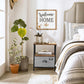 3-Tier Bedside Table with Drawer, End Table Black FredCo