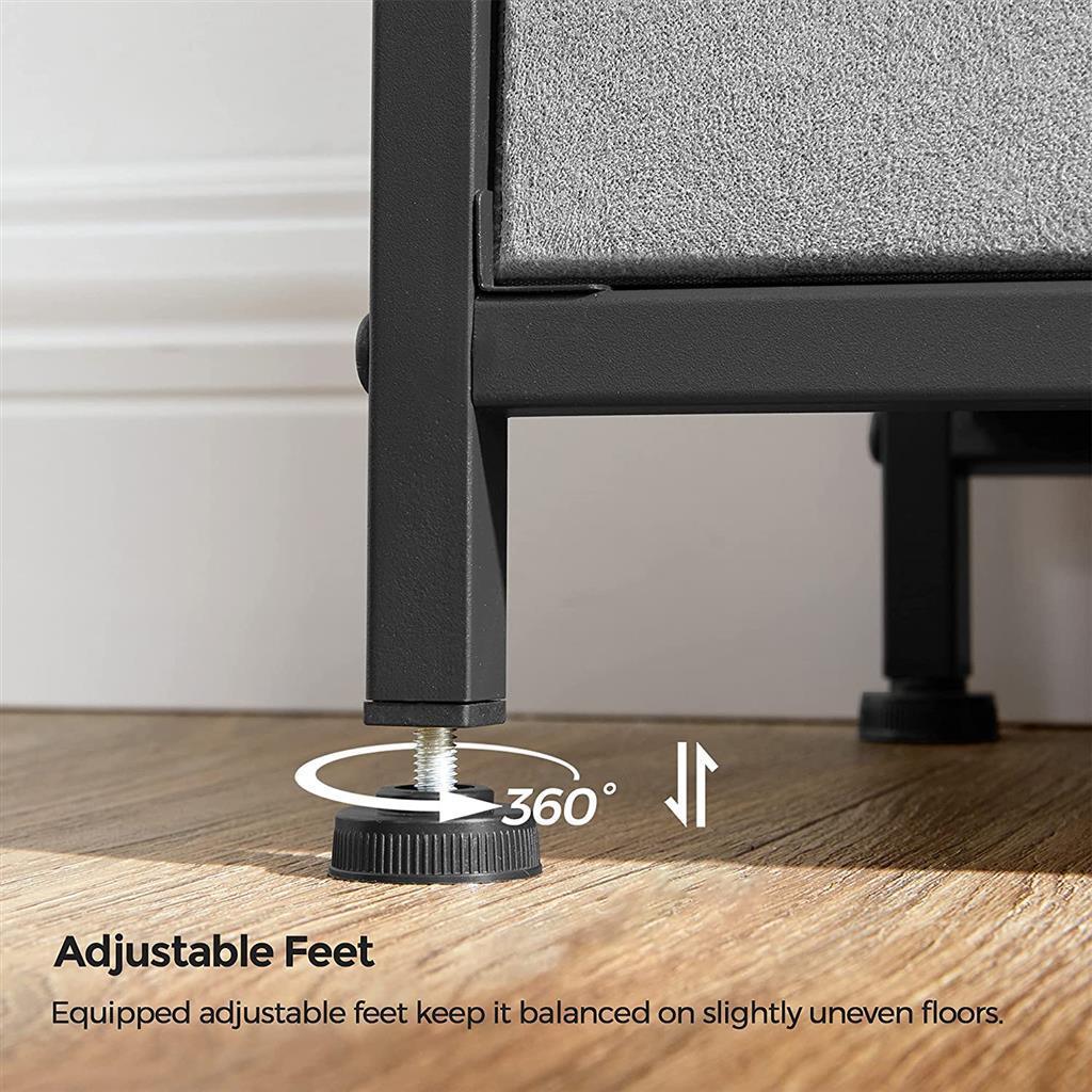 3-Tier Bedside Table with Drawer, End Table Black FredCo