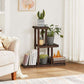 3-Tier Indoor Plant Shelf Rustic Dark Brown FredCo