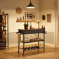 3-Tier Kitchen Island Rustic Brown and Black FredCo