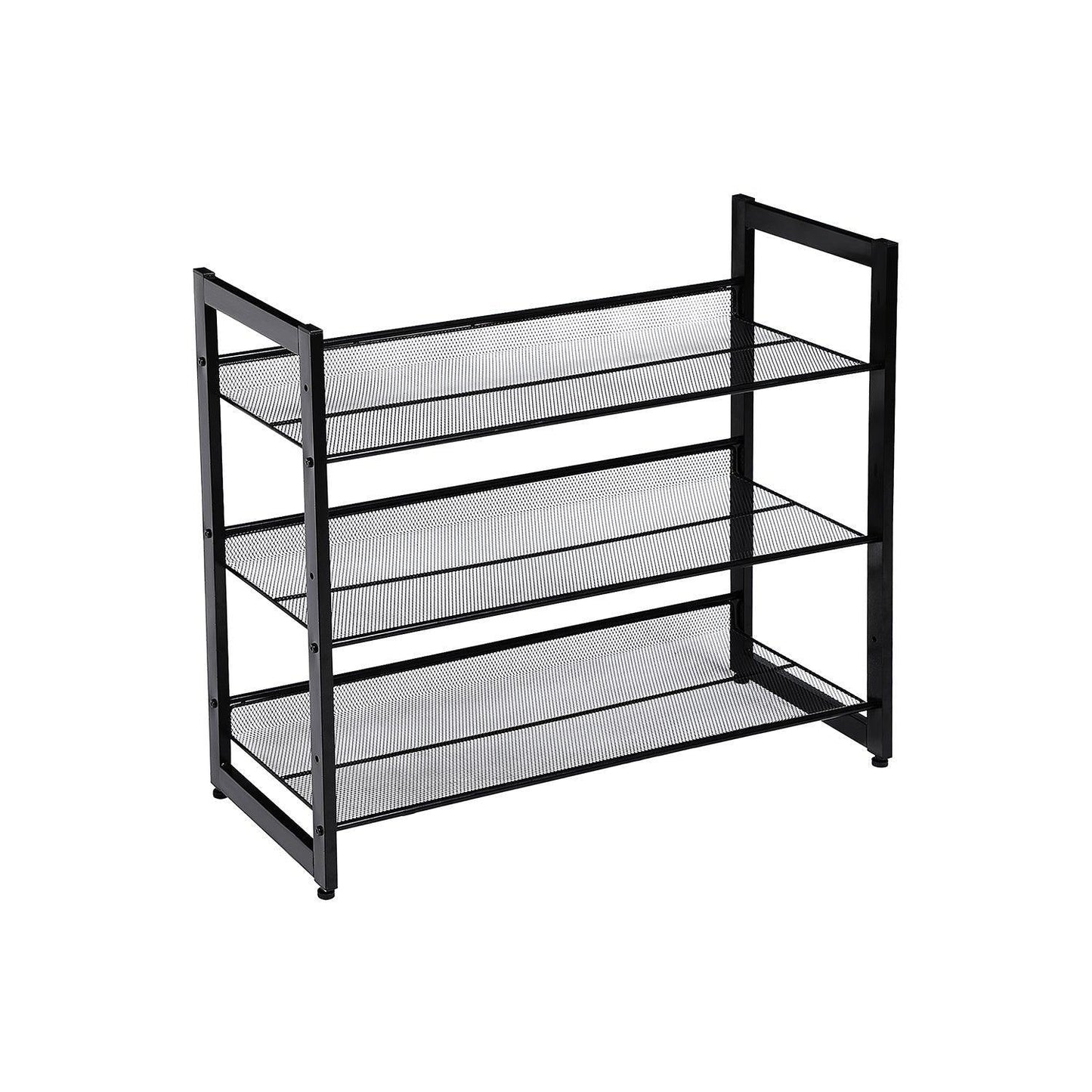 3-Tier Metal Mesh Shoe Rack Storage, 12 pairs of Shoes FredCo