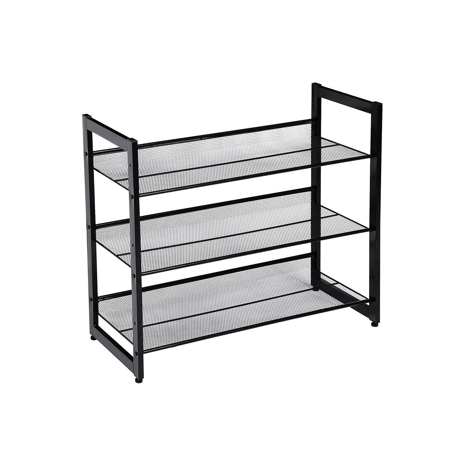 3-Tier Metal Mesh Shoe Rack Storage, 12 pairs of Shoes FredCo