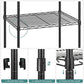 3-Tier Metal Printer Cart with Adjustable Shelves with Wheels Black FredCo