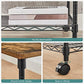 3-Tier Metal Printer Cart with Adjustable Shelves with Wheels Black FredCo