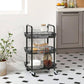 3-Tier Metal Storage Cart Black FredCo