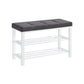 3-Tier Shoe Storage Bench White and Gray FredCo