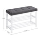 3-Tier Shoe Storage Bench White and Gray FredCo