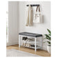 3-Tier Shoe Storage Bench White and Gray FredCo