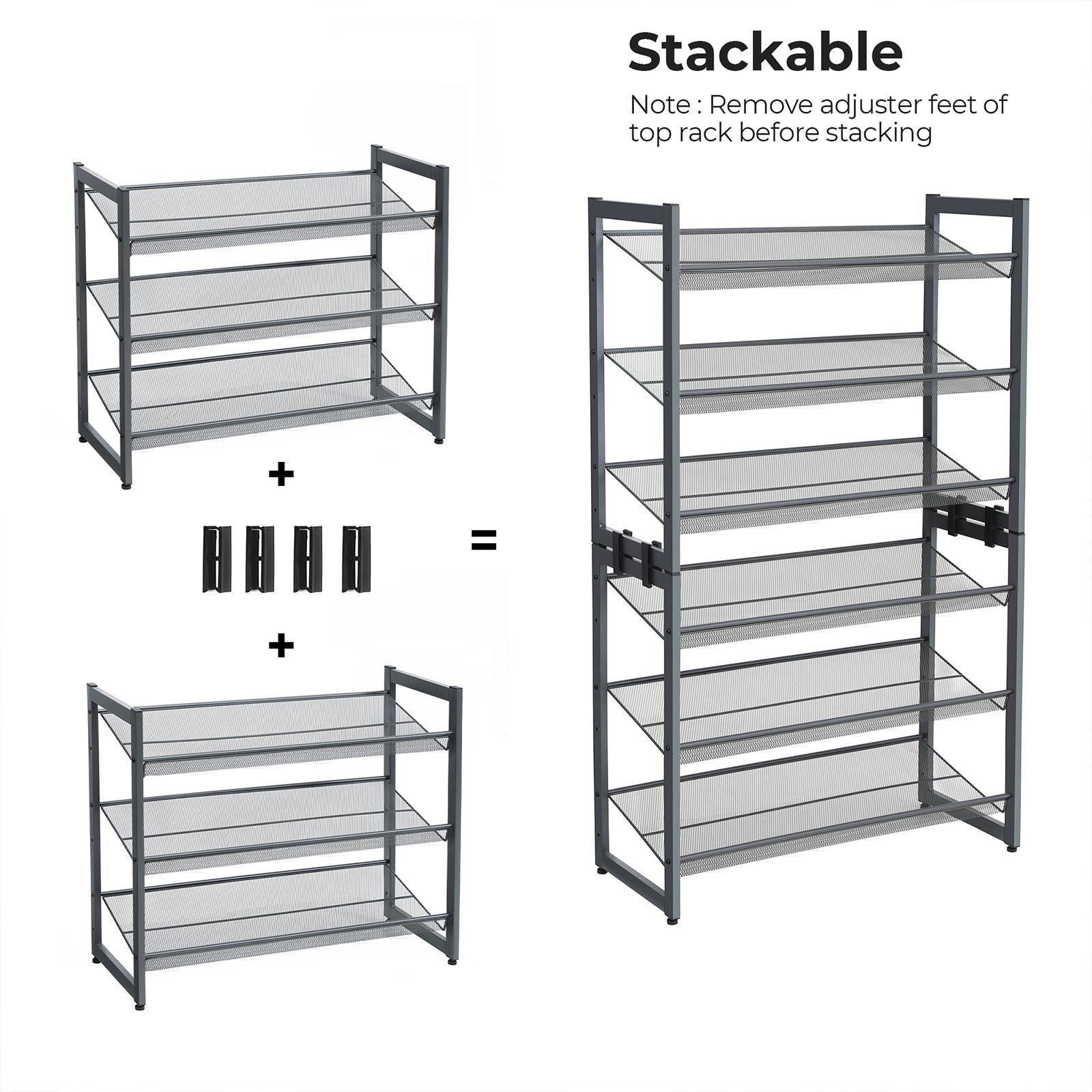 3-Tier Shoe Storage Rack with Adjustable Shelves FredCo