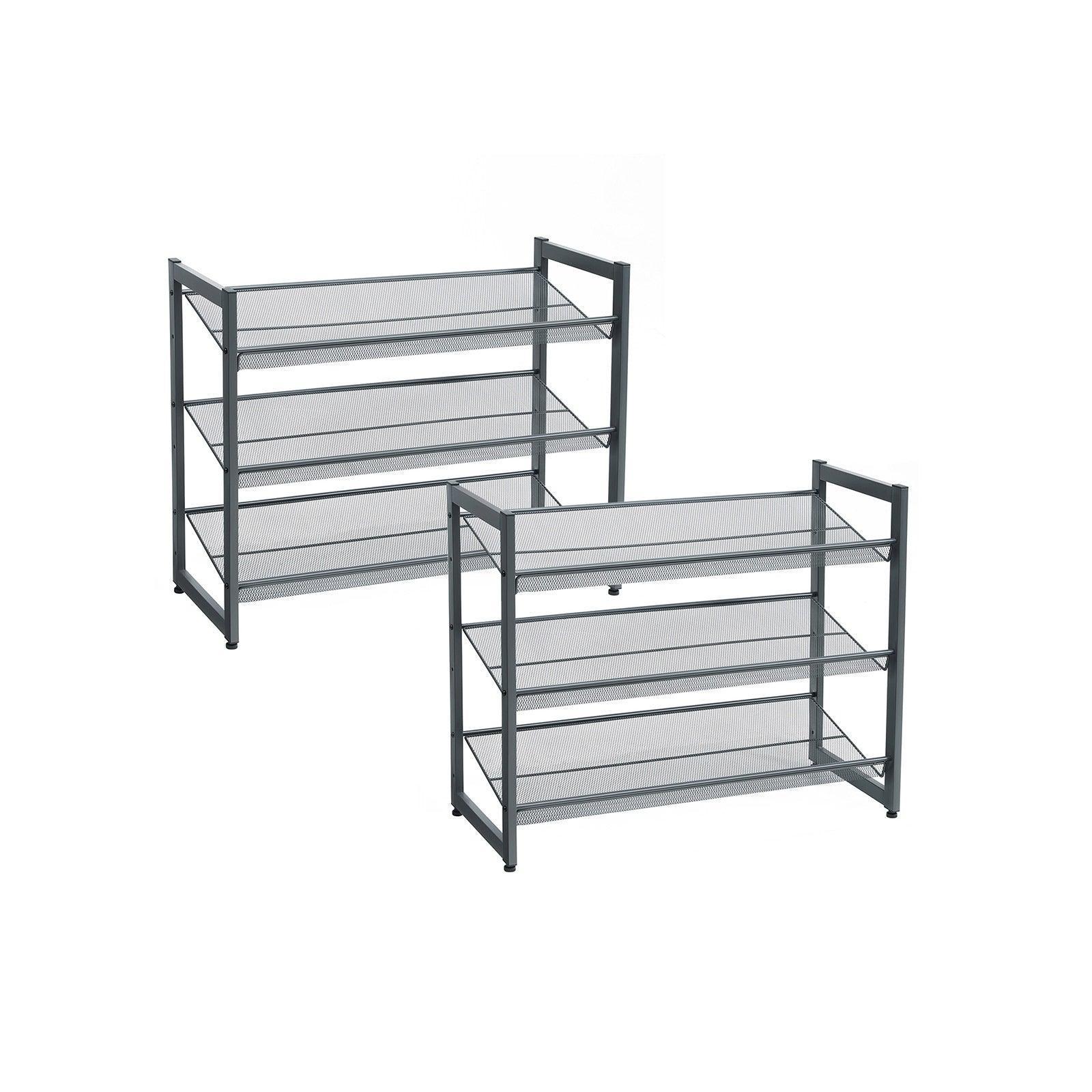 3-Tier Shoe Storage Rack with Adjustable Shelves FredCo