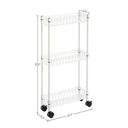 3-Tier Slim Rolling Trolley FredCo