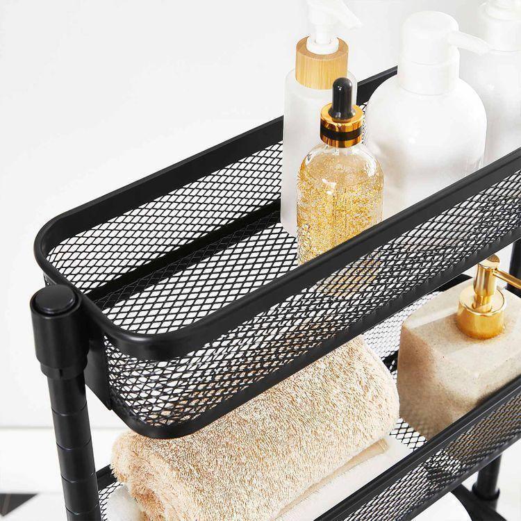 3-Tier Slim Storage Cart Black FredCo