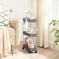 3-Tier Storage Cart Gray Rolling Wheels FredCo