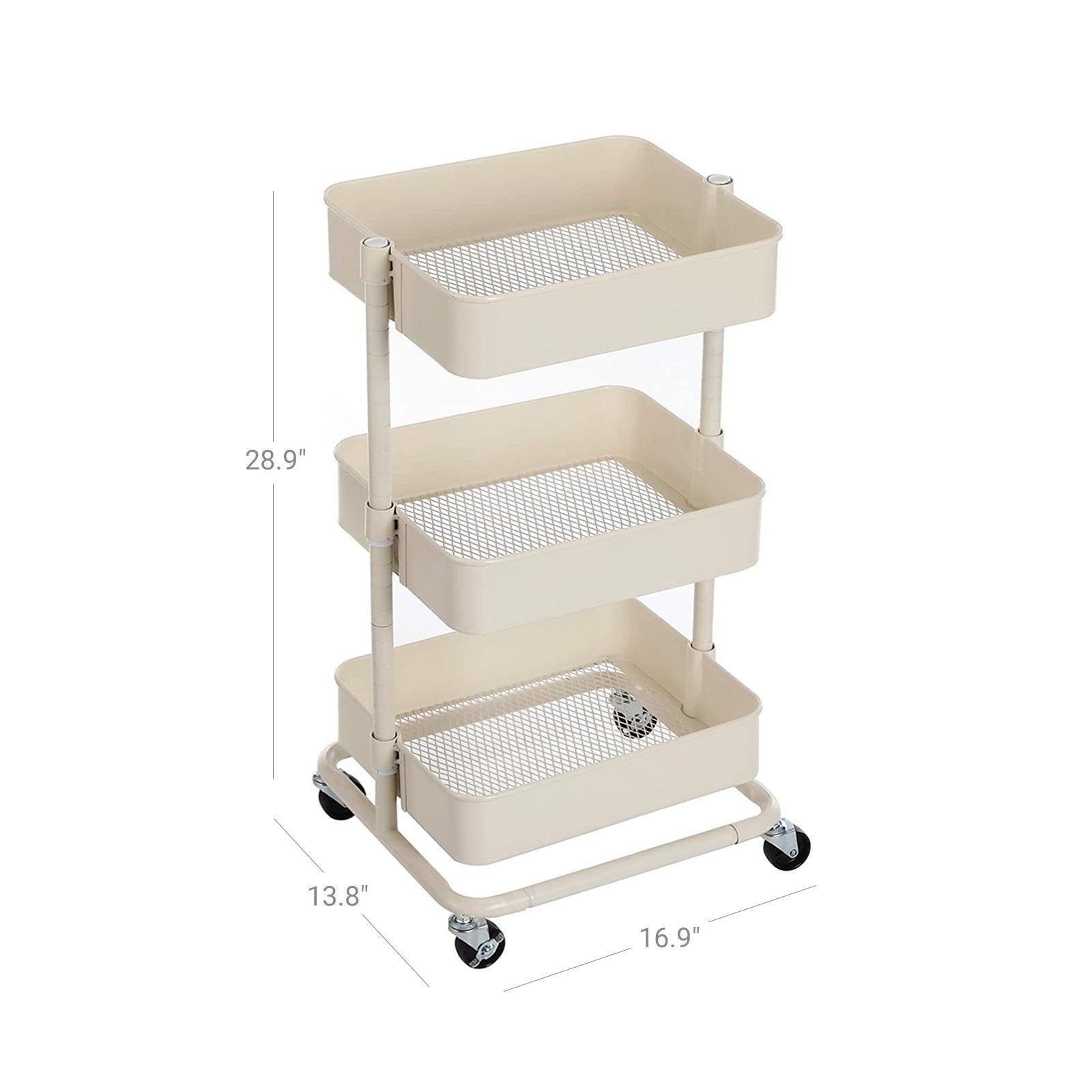 3 Tier Storage Trolley, White FredCo