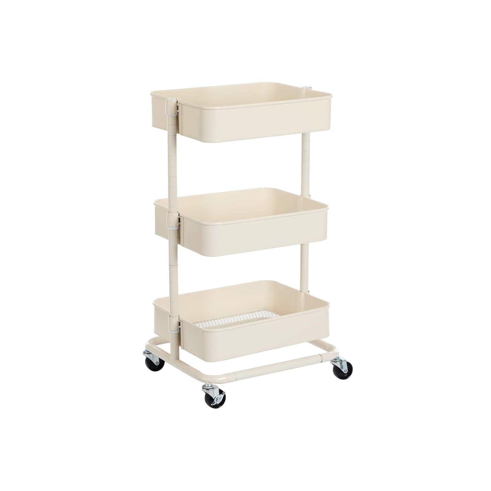 3 Tier Storage Trolley, White FredCo