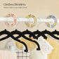 30 Kids Velvet Hangers with Clips Black FredCo