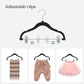 30 Kids Velvet Hangers with Clips Black FredCo